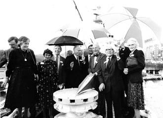 1984 reunion photo on board HMS BELFAST