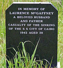 Grave of Laurence McGaffney in St Helena